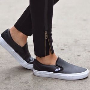 perf leather slip on vans white